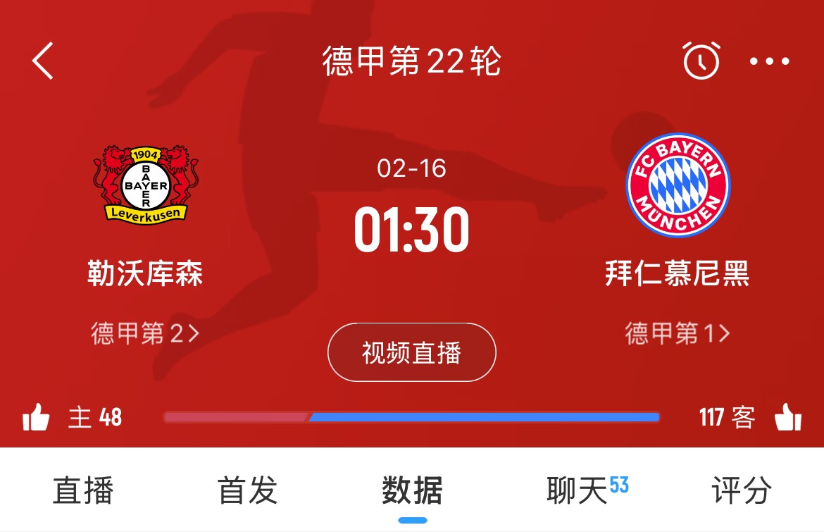  下輪決定冠軍？拜仁下場(chǎng)德甲將客戰(zhàn)勒沃庫森，若取勝將11分領(lǐng)跑