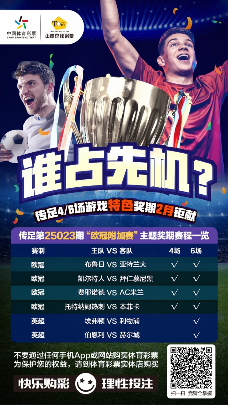  誰占先機(jī)？！傳足特色獎(jiǎng)期第25023期聚焦歐冠附加賽