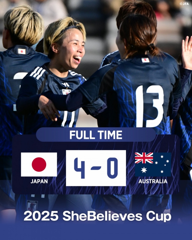  熱身賽日本女足4-0澳大利亞女足，田中美南2射1傳&長谷川唯任隊長