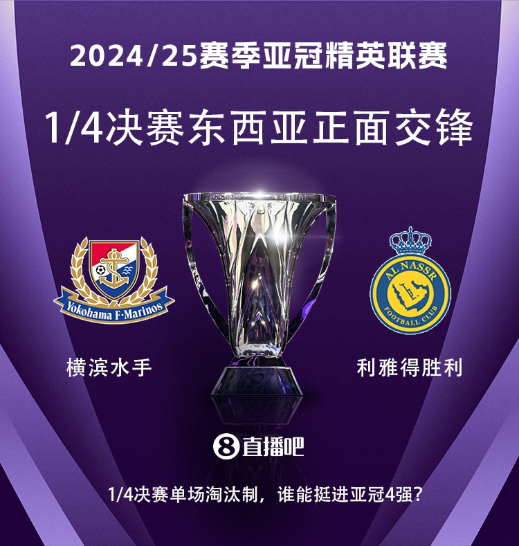  亞冠1/4決賽對陣：利雅得勝利vs橫濱水手，C羅vs安德森-洛佩斯！