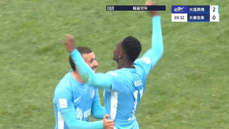  馬萊萊大連處子球！呂焯毅助攻馬萊萊破門，大連英博2-0亞泰