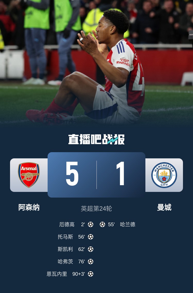  硬氣槍手無畏強敵！阿森納本賽季5-1碾壓曼城，3-0完勝皇馬
